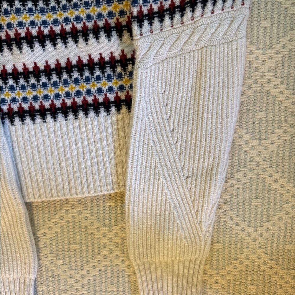 Veronica Beard Cream and Multicolor Knit Sweater